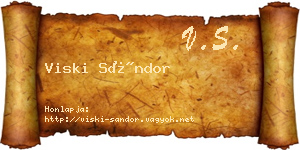 Viski Sándor névjegykártya